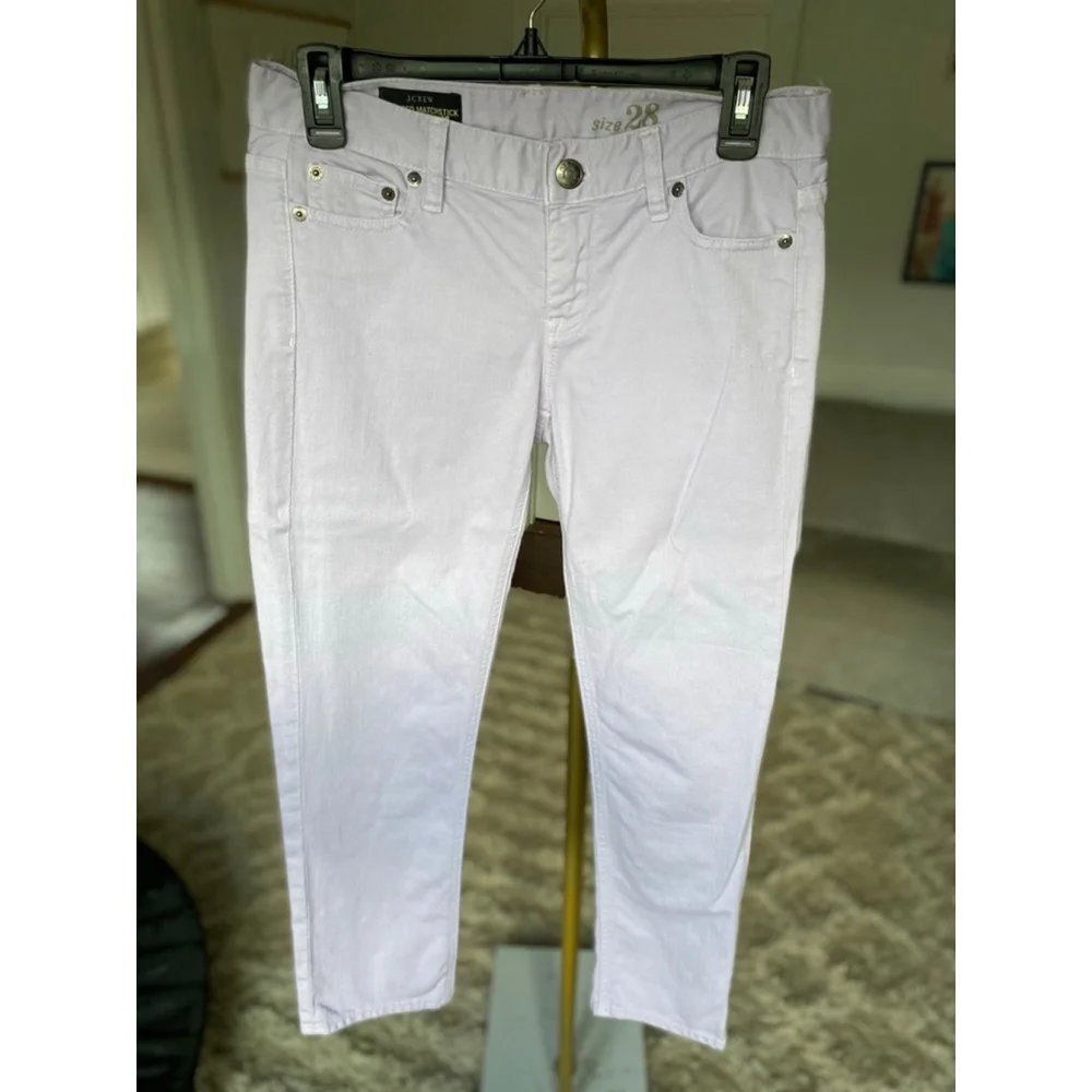 J. Crew Lilac Matchstick Jeans Cropped Sz 28 Preppy Pastel Clean Cotton Brunch